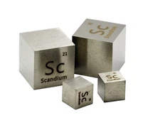 Scandium Metal 10mm Density Cube 99.99% for Element Collection USA SHIPPING