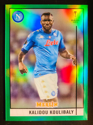 2020-21 Topps Merlin Chrome UCL Kalidou Koulibaly Napoli Green Refractor #03/99