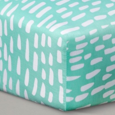 Oh Joy Target Dots Woven Fitted Crib Sheet Mint Dash Baby New