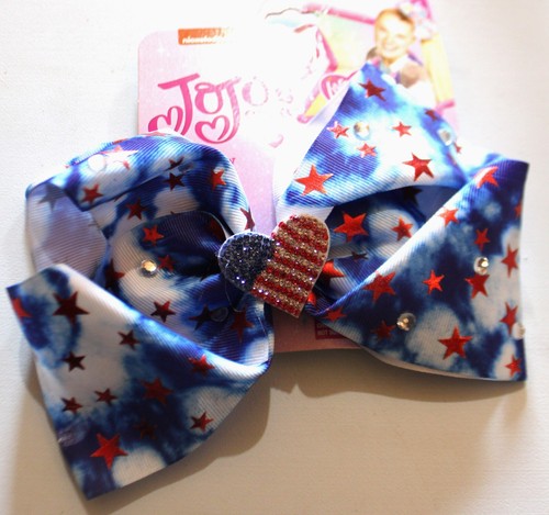 JoJo Siwa Large Bow Red and blue patriotic NEW