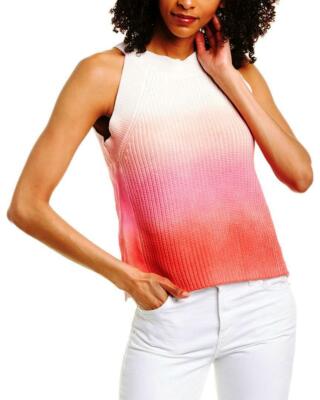 NEW 525 AMERICA $78 OMBRE SPRAT DYE COTTON SHAKER KNIT SWEATER TANK SZ S SMALL