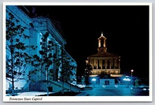 Postcard Tennessee State Capitol Nashville William Strickland Night 1993