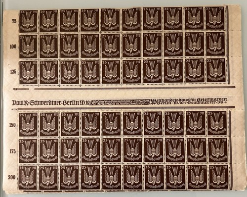 Germany Stamps-German Realm Airmail 1923 Sets Of 8 Sheets 480 Stamps MNH - Picture 6 of 9
