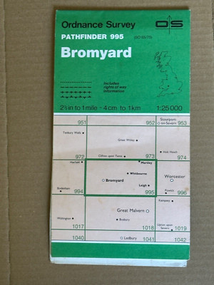 OS Ordnance Survey, Pathfinder Map, Sheet: 995,  Bromyard