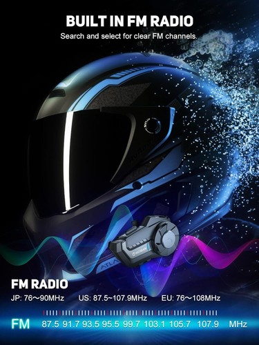 Moman H2 Motorradhelm Headset kabelloses Kommunikationssystem Einzelpackung - Photo 7/8