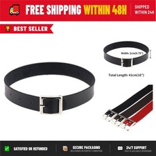 FM FM42 Multicolor PU Leather Adjustable Belt Collar Choker Necklace