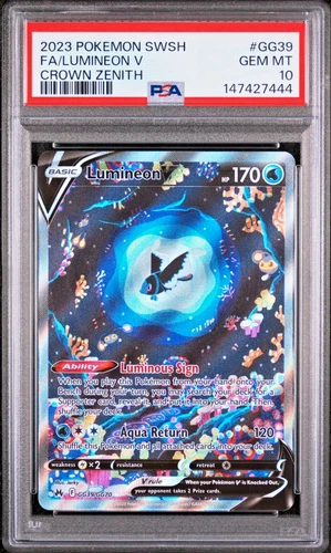 PSA 10!!! Lumineon V GG39/GG70 Crown Zenith: Galarian Gallery Ultra Rare