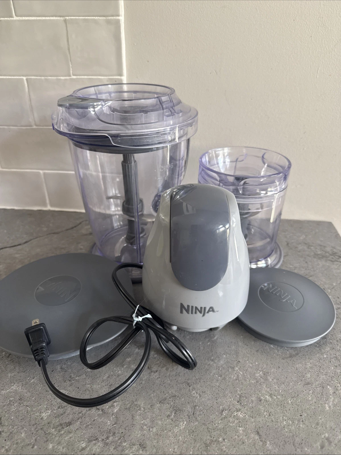 Ninja Master Prep Blender Food Processor 48oz QB900B 400W 9 Pieces Used Works