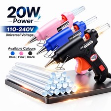 20W Mini Hot Melt Glue Gun with 10×7mm Glue sticks | Electric Heat Tool Black