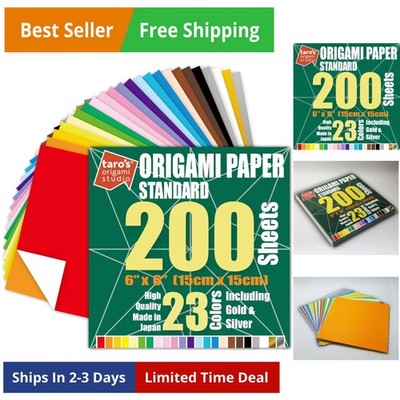 ] Standard 6 Inch One Sided 23 Colors 200 Sheets Square Easy Fold  Japanese P...