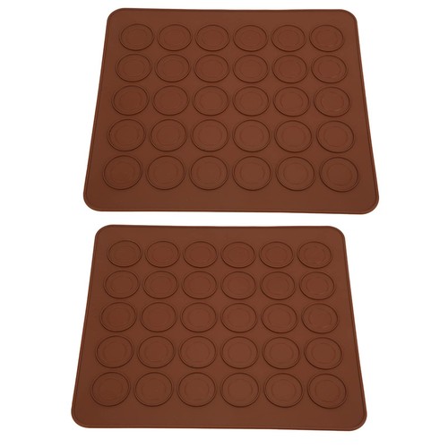 VIFERR 2 Pezzi Tappetino da Forno per Macaron, 30 Fori Stampi in Silicone Macarons Stampo Antiaderente in Silicone per Utensili da Cucina per Macaron Cupcake Dessert