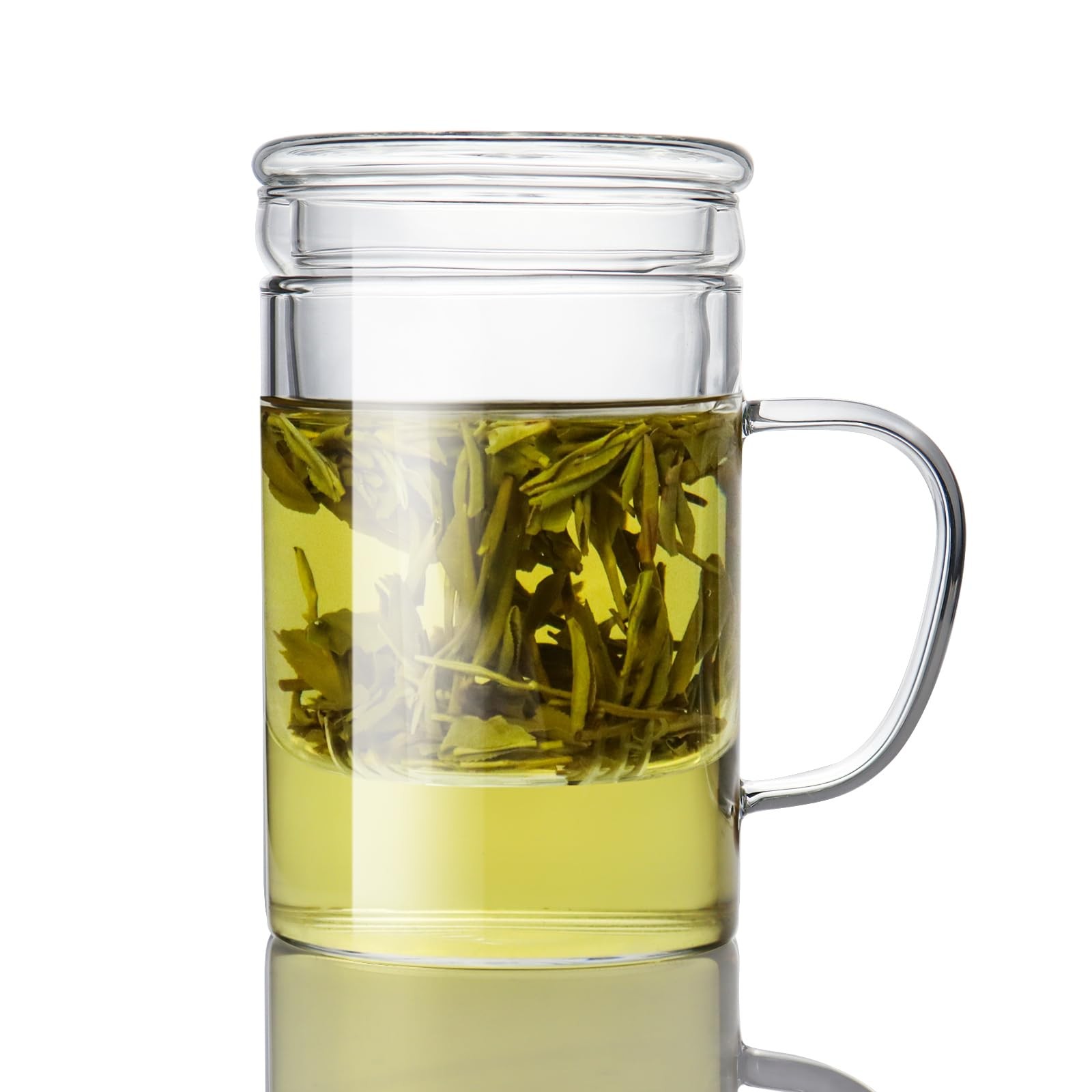 Cup With Infuser And Lid, 14 Oz / 400 Ml &ndash; Borosilicate Glass Tea Infuser...