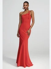 Halston “Sybil” Crepe One Shoulder Gown, Sz 10, New