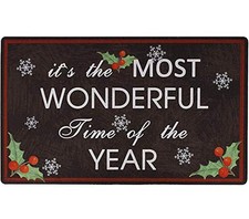 Christmas Doormat Black Holiday Door Mats Decorative Welcome Mat with Snowfla...
