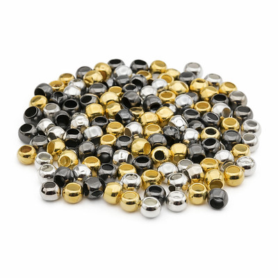 BeadSmith Crimp Beads Size 1   ID 1.28mm OD 2mm   Gold/Silver/Black   1.5grams
