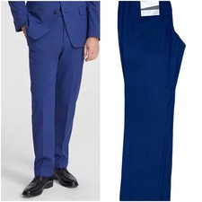 Perry Ellis Mens Modern fit Dress Pants 36/34 Medium Navy Blue Stretch New NWT
