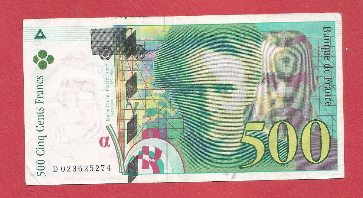 Billets de 500 francs français 500 Francs, sur pierre et marie curie
