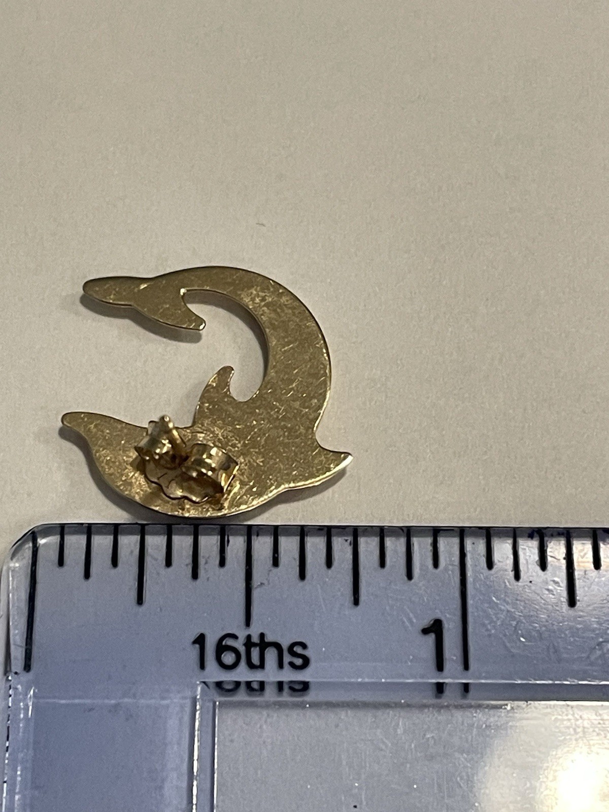 14k Solid Gold Signed Jumping Dolphins Diamond Cu… - image 7
