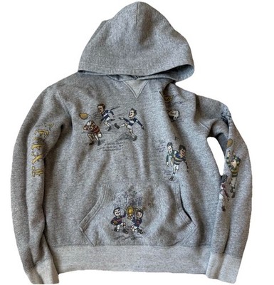    RARE Polo Ralph Lauren St. Andrew s Varsity Rugby Graphic Grey Hoodie Men L