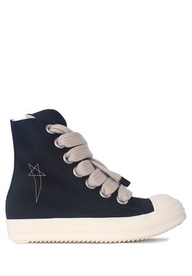 Rick Owens Oversized Denim Jumbo Lace Sneaker Black Milk 147543586