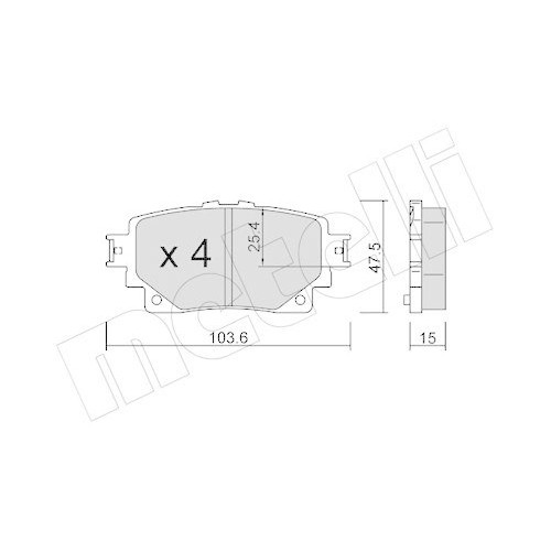 Plaquettes de frein Metelli 22-1229-0 pour Toyota stopper les sifflements au freinage
