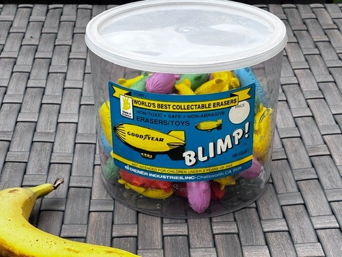 Vintage 1970s Goodyear Blimp Erasers Diener Industries Display Bin Container 65