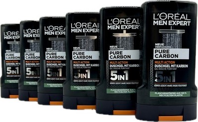6x Loreal Men Expert 5in1 Pure Carbon Duschgel Frischegefühl 6x je 250ml