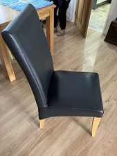6 High Back Leather Dining Chairs sold as a set