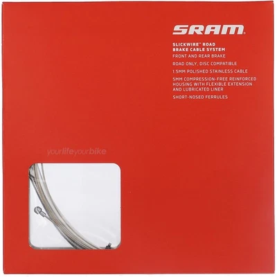 SRAM SLICKWIRE RENNRAD BREMSZUG KIT AUßENHÜLLEN KAPPEN BODWENZUG BREMSSEIL WEISS - Bild 1 von 2