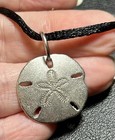 Sand Dollar Pendant On Black Satin Cord Necklace Be Still & Know That I Am God