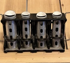 4 Barrel Metal Coin Dispenser With Belt Holder Vintage Johnson Fare Chicago/NY