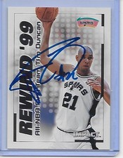 Basketball Card IP auto NBA TIM DUNCAN HOF San Antonio Spurs 99-00 Impact 1st Te