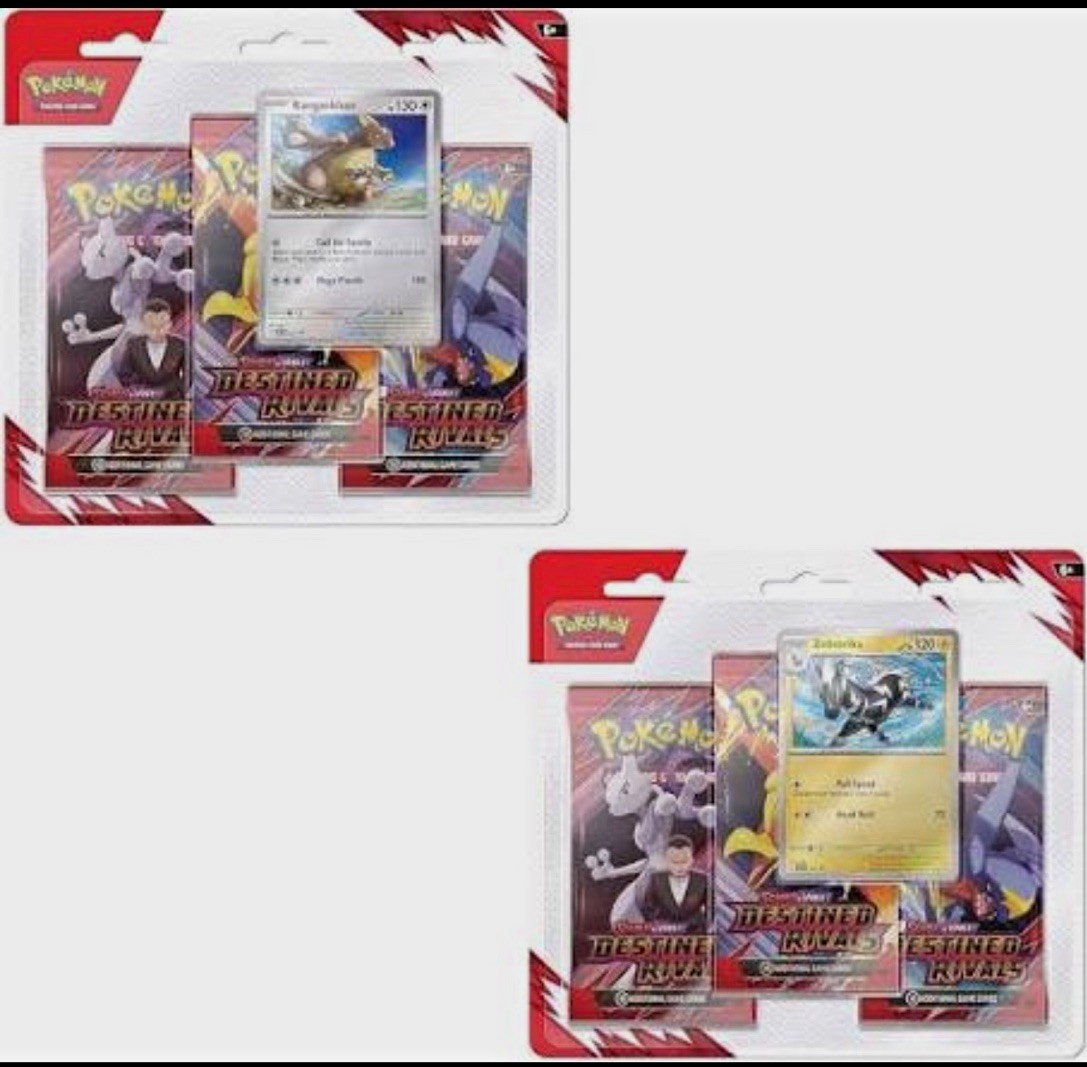 X2 Pokémon TCG Destined Rivals 3-Pack Booster Blister w/ Mewtwo Promo, English