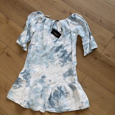 Francesca Bettini 100% Linen Dress Medium Italy Romantic Cottagecore Lagenlook