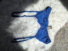 NWT Frederick's of Hollywood Blue Lace Garter belt