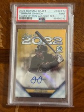 2022 Bowman Draft Chrome TERMARR JOHNSON Class of 2022 Gold /50 Auto PSA 9 MINT