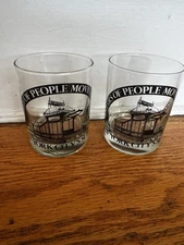 Vintage NYC 75th Anniversary Subway Glasses Set Of 2 Keep People Moving 1979
