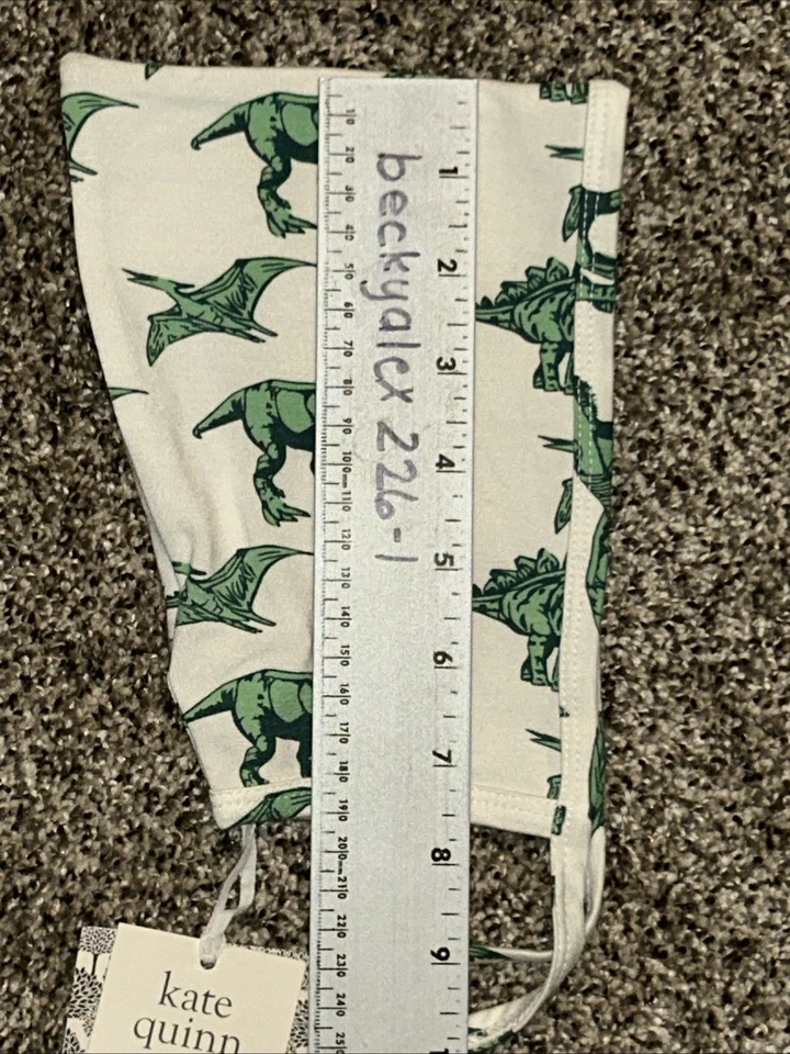 NUEVO Sombrero de Elfo Kate Quinn Viscosa de Bambú Estampado de Dinosaurio 3-6 Meses Foto 2 de 4