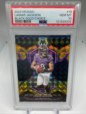 2024 Panini Mosaic Lamar Jackson Black Gold Choice 6/8 PSA 10 Pop 1