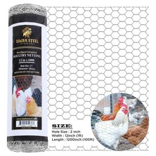 Galvanized poultry netting 12"x100FT 2" mesh chicken wire fencing SIMBASTEEL