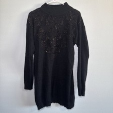 VTG IB Diffusion Black Knit Sweater Dress Met...