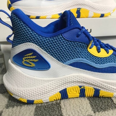 Under Armour Curry 3Z4 Basketball Shoes Blue Yellow Mens Size 8.5