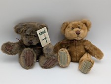 First Main Bear Plush 7 Inch Minky Schminky Dark Light Brown Lot of 2 Stuffed