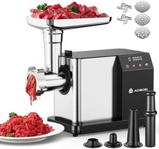AAOBOSI 3000W Electric Meat Grinder #12 Mincer LCD Sausage & Kibbe Maker