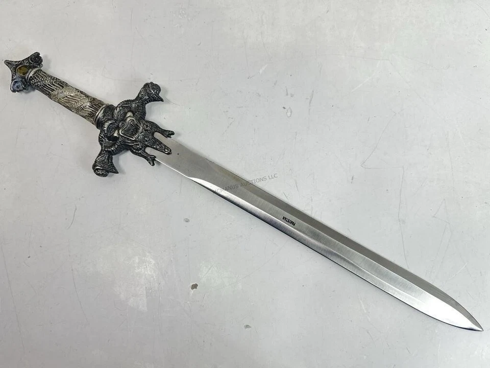 Vintage Decorative Dragon Hilt Dagger Short Sword Pakistan Stainless Red Jewel - Image 2 of 4