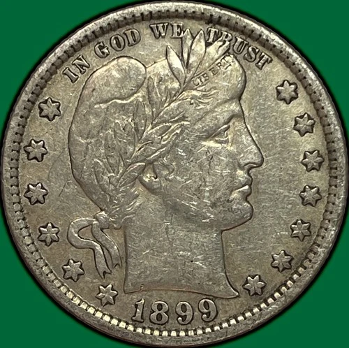 1899 Barber Quarter Choice Extremely Fine XF+/AU Coin #29921