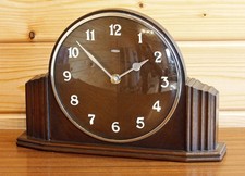 VINTAGE 29cm Metamec Mantel Clock - Retro Wooden Desk Clock Mid Century Antique