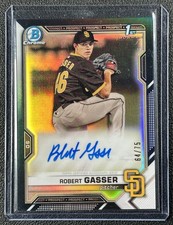 ROBERT GASSER 2021 BOWMAN CHROME DRAFT #CDA-RG 1ST AUTO BLACK REFRACTOR 64/75