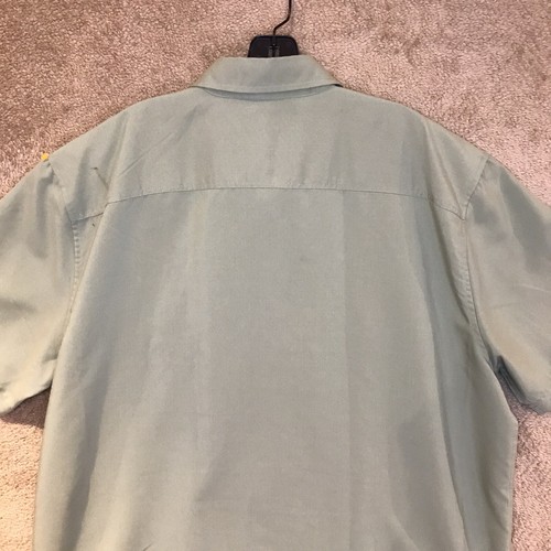 John Blair Men's Short Sleeve Button Up Shirt Size Large Green - Picture 8 of 12