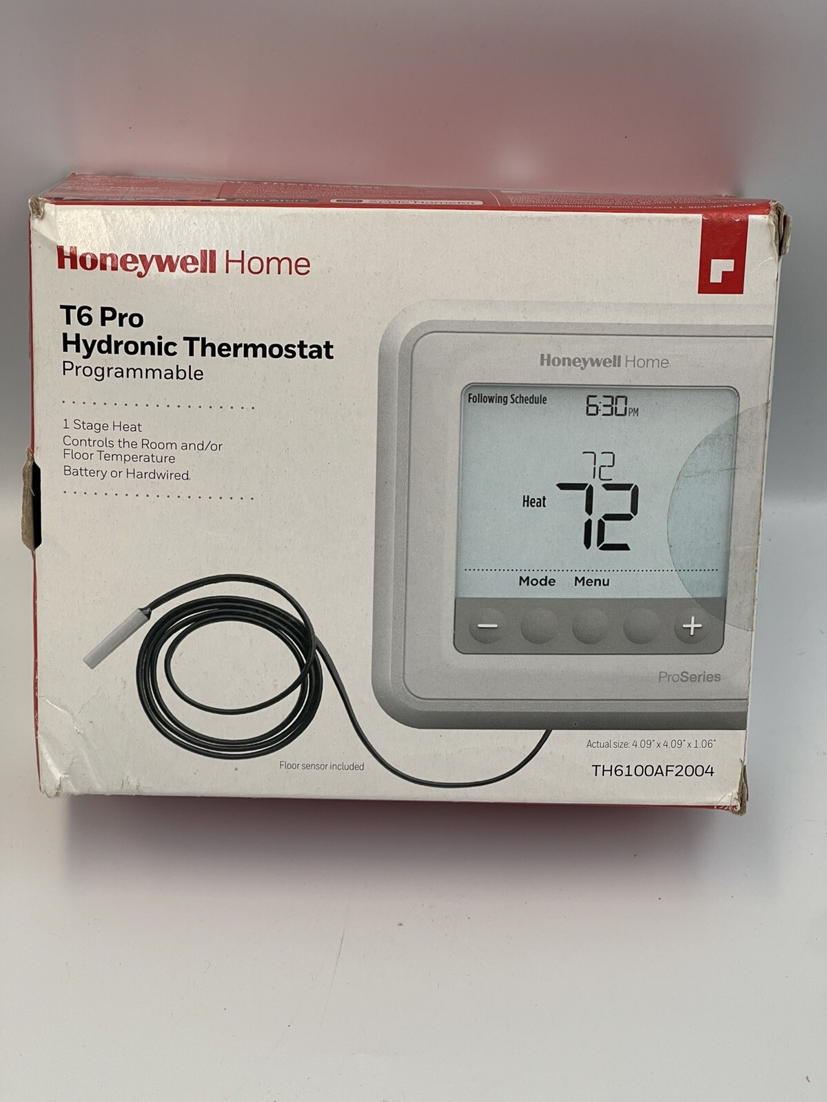 Termostato programable hidrónico Honeywell Home TH6100AF2004 T6 Pro